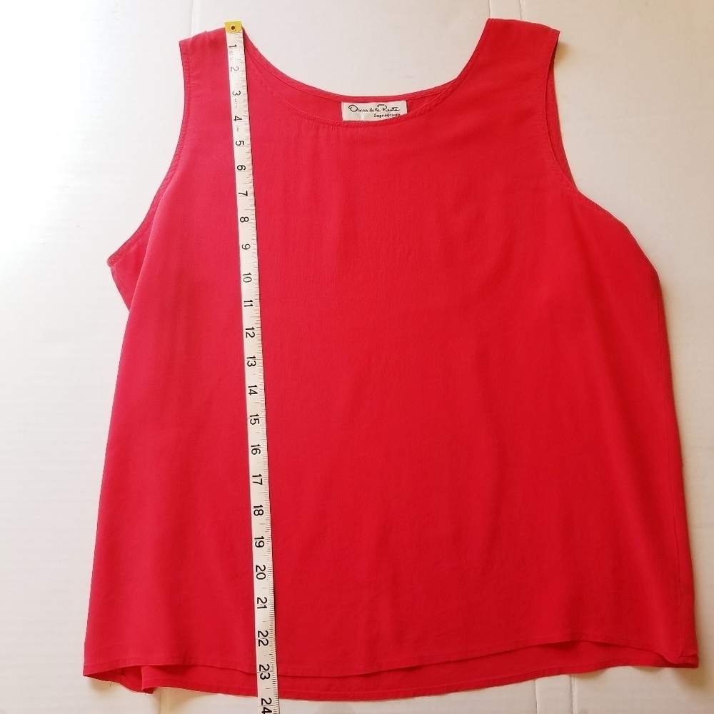 🌸Oscar de la Renta | 100% Silk Sleeveless top, L - Picture 8 of 8